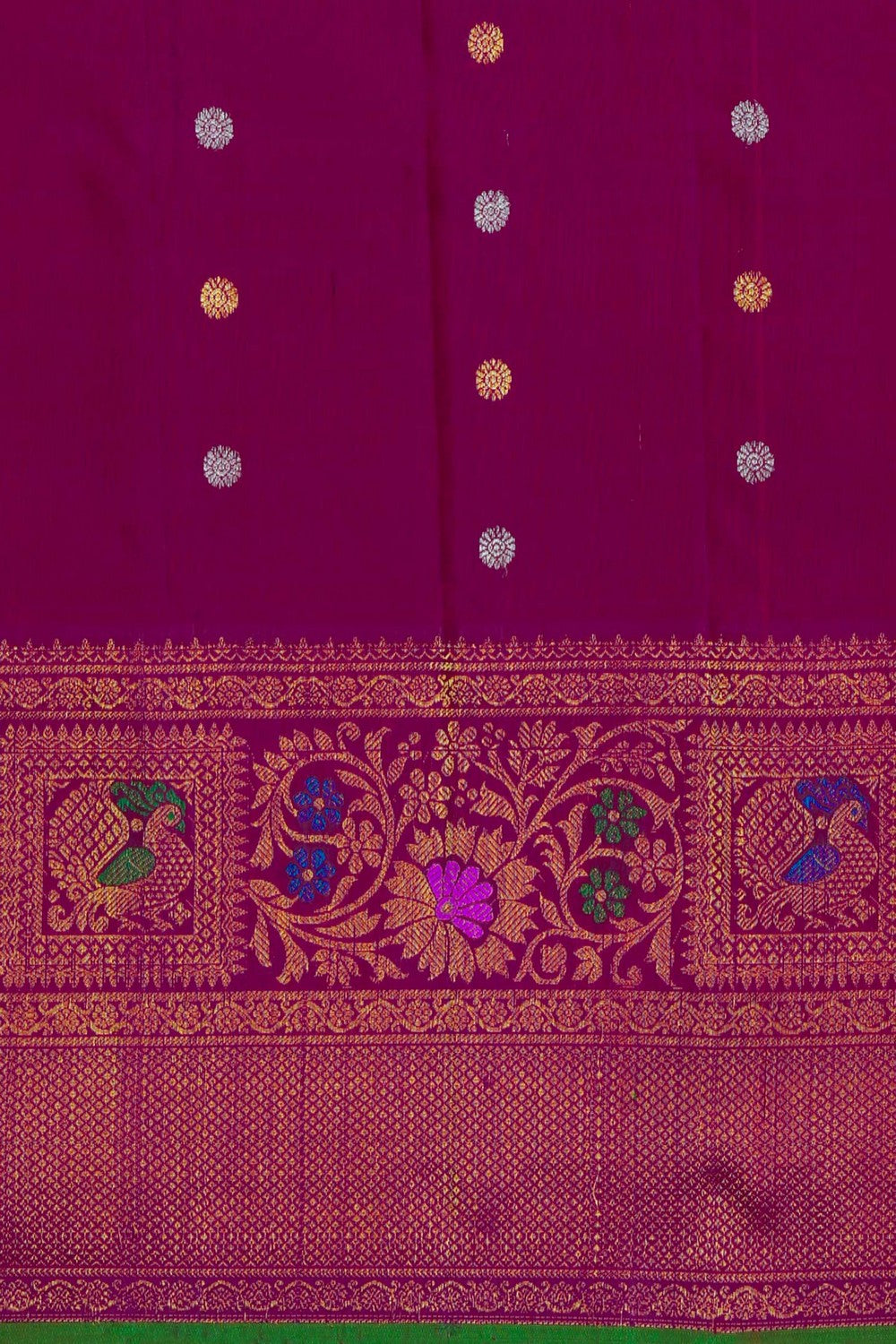 Image of Gadwal Silk Purple Saree